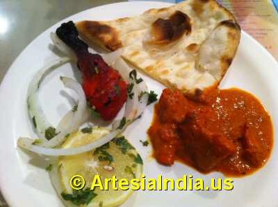 Indian Buffet Chicken  & Naan image © ArtesiaIndia.us